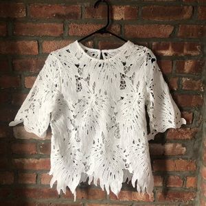 Cute white Lacey blouse beach coverup